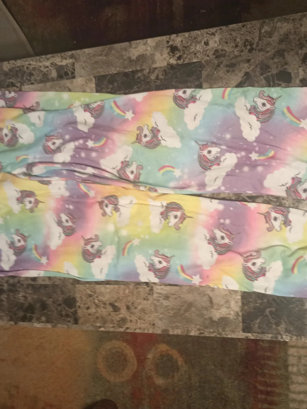 Place Multicolor Cartoon Print Leggings - Pink, Blue, Purple
